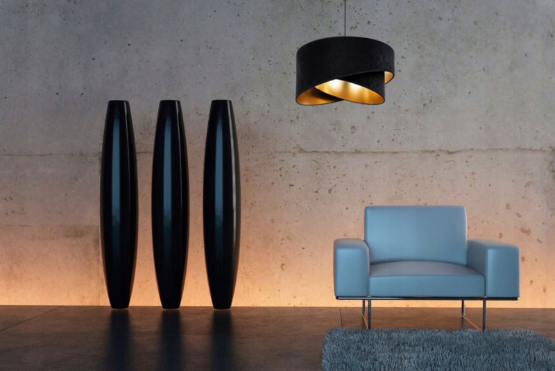 Lampa sufitowa wisząca Light Home LH Mediolan Welur 1x E27 60W czarny/złoty 1szt.