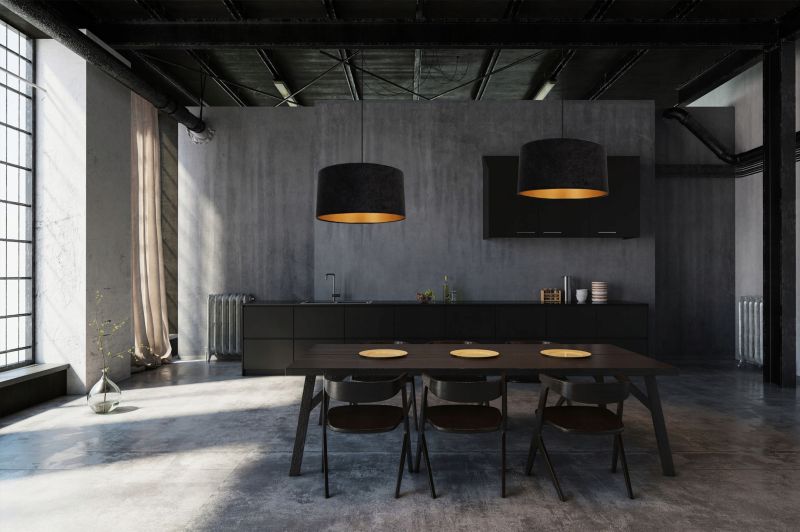 Lampa sufitowa wisząca Light Home LH Mediolan Welur 1x E27 60W czarny/złoty 40cm 1szt.