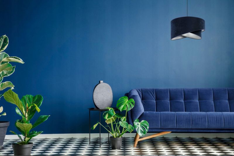 Lampa sufitowa wisząca Light Home LH Mediolan Welur 1x E27 60W granatowy/chrom 1szt.