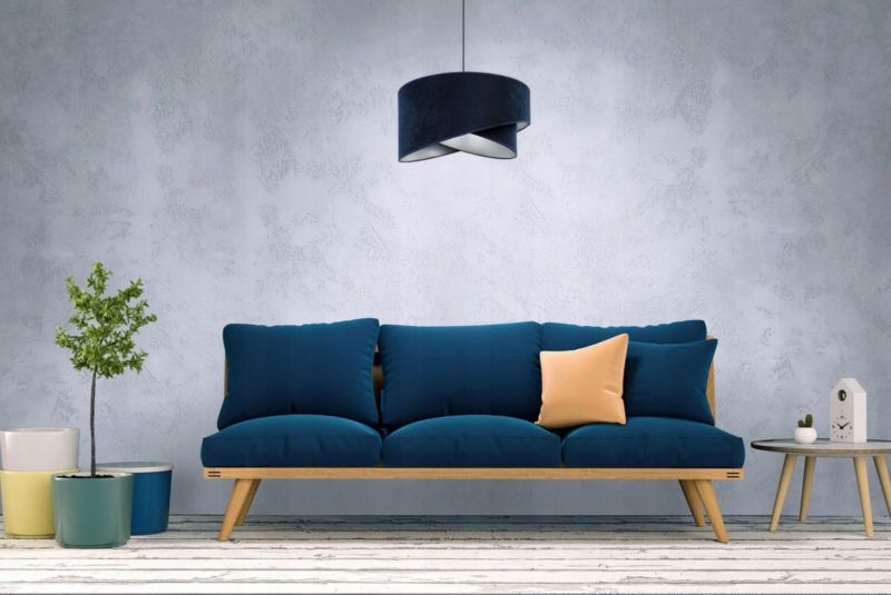 Lampa sufitowa wisząca Light Home LH Mediolan Welur 1x E27 60W granatowy/chrom 1szt.