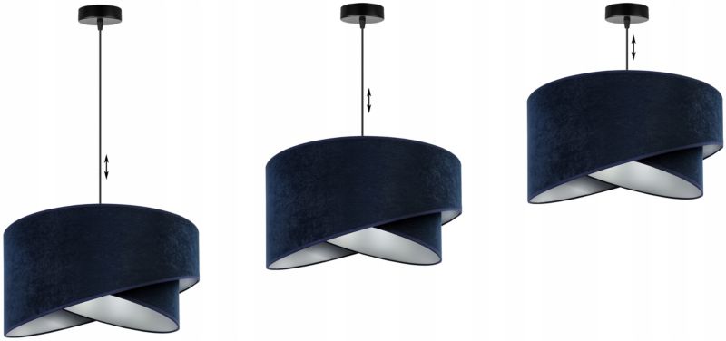 Lampa sufitowa wisząca Light Home LH Mediolan Welur 1x E27 60W granatowy/chrom 1szt.