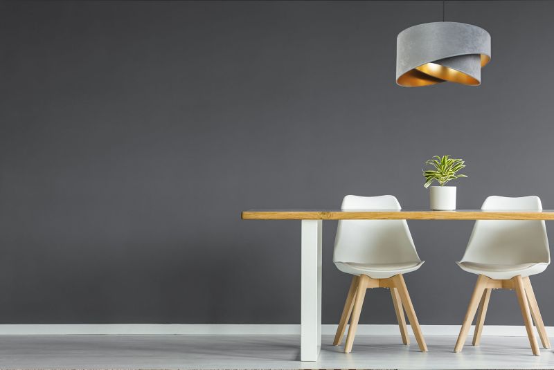 Lampa sufitowa wisząca Light Home LH Mediolan Welur 1x E27 60W jasny szary/złoty 1szt.