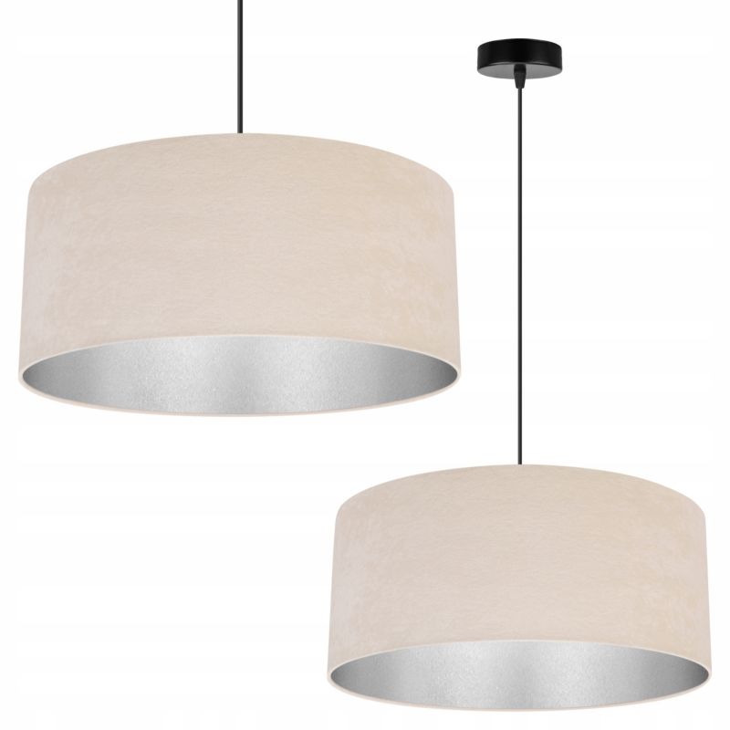 Lampa sufitowa wisząca Light Home LH Mediolan Welur 1x E27 60W kremowy/srebrny 1szt.