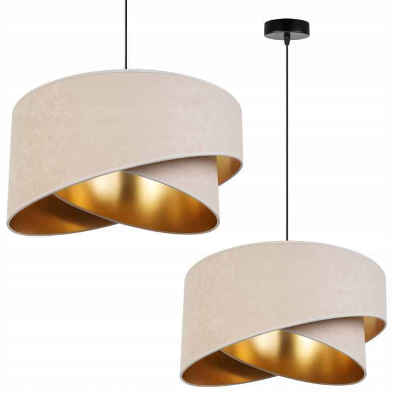 Lampa sufitowa wisząca Light Home LH Mediolan Welur 1x E27 60W kremowy/złoty 1szt.