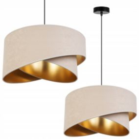 Lampa sufitowa wisząca Light Home LH Mediolan Welur 1x E27 60W kremowy/złoty 1szt.