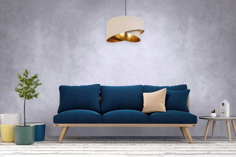 Lampa sufitowa wisząca Light Home LH Mediolan Welur 1x E27 60W kremowy/złoty 1szt.