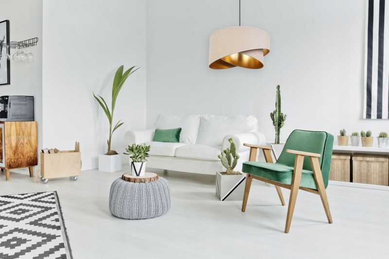 Lampa sufitowa wisząca Light Home LH Mediolan Welur 1x E27 60W kremowy/złoty 1szt.
