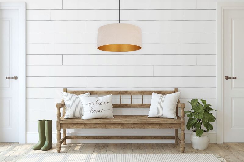 Lampa sufitowa wisząca Light Home LH Mediolan Welur 1x E27 60W kremowy/złoty 1szt.