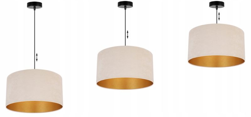 Lampa sufitowa wisząca Light Home LH Mediolan Welur 1x E27 60W kremowy/złoty 35cm 1szt.