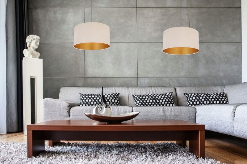 Lampa sufitowa wisząca Light Home LH Mediolan Welur 1x E27 60W kremowy/złoty 35cm 1szt.