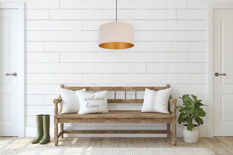 Lampa sufitowa wisząca Light Home LH Mediolan Welur 1x E27 60W kremowy/złoty 35cm 1szt.