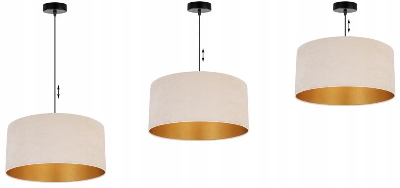 Lampa sufitowa wisząca Light Home LH Mediolan Welur 1x E27 60W kremowy/złoty 40cm 1szt.