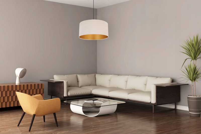 Lampa sufitowa wisząca Light Home LH Mediolan Welur 1x E27 60W kremowy/złoty 40cm 1szt.