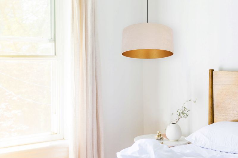 Lampa sufitowa wisząca Light Home LH Mediolan Welur 1x E27 60W kremowy/złoty 40cm 1szt.
