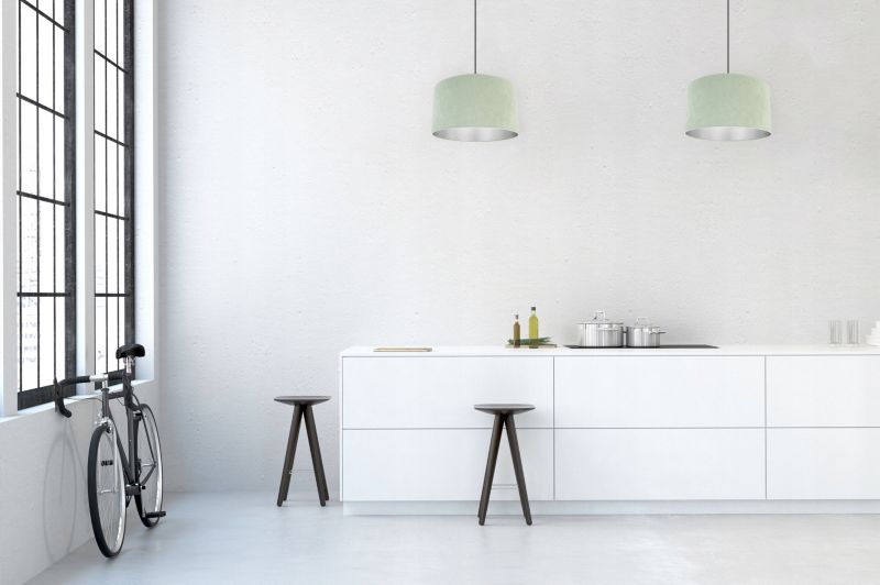 Lampa sufitowa wisząca Light Home LH Mediolan Welur 1x E27 60W miętowy/srebrny 35cm 1szt.