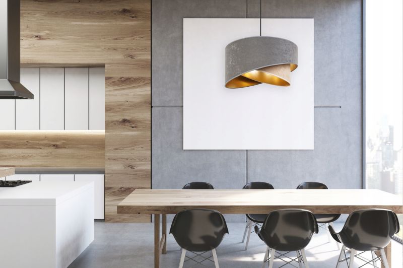Lampa sufitowa wisząca Light Home LH Mediolan Welur 1x E27 60W szary/złoty 1szt.