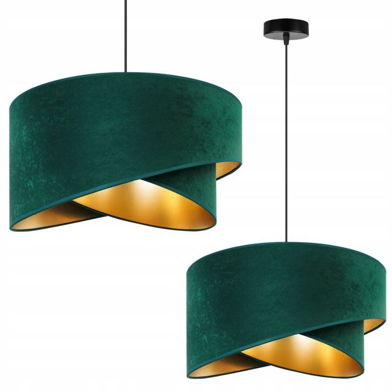 Lampa sufitowa wisząca Light Home LH Mediolan Welur 1x E27 60W zielony/złoty 1szt.