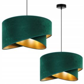 Lampa sufitowa wisząca Light Home LH Mediolan Welur 1x E27 60W zielony/złoty 1szt.