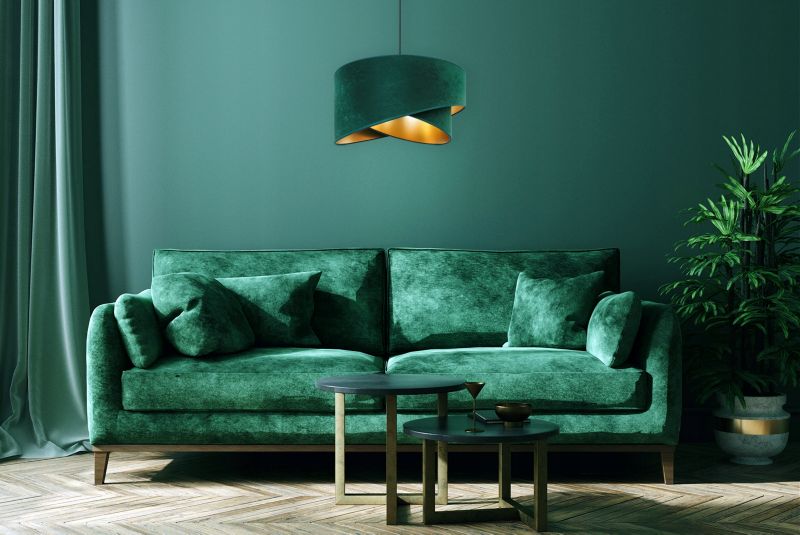 Lampa sufitowa wisząca Light Home LH Mediolan Welur 1x E27 60W zielony/złoty 1szt.