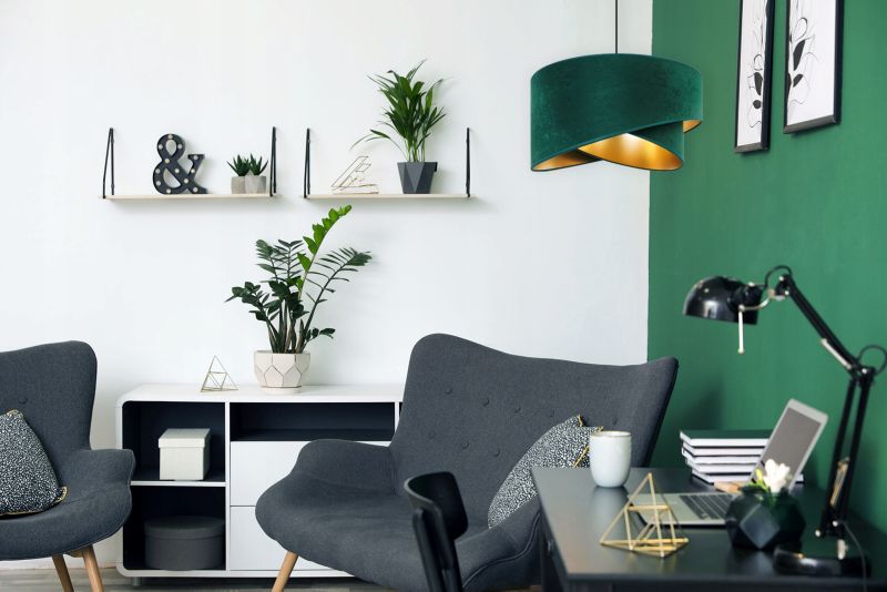 Lampa sufitowa wisząca Light Home LH Mediolan Welur 1x E27 60W zielony/złoty 1szt.
