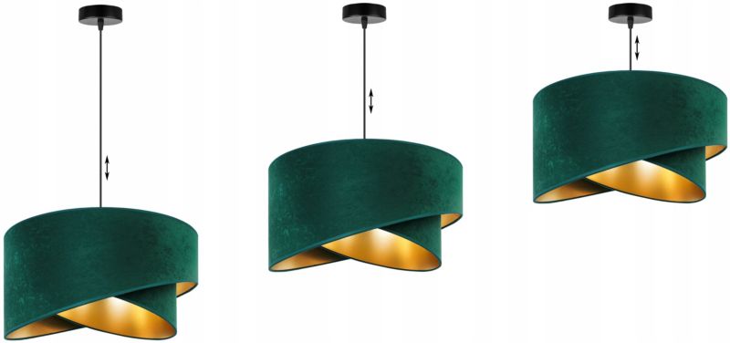 Lampa sufitowa wisząca Light Home LH Mediolan Welur 1x E27 60W zielony/złoty 1szt.