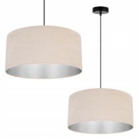 Lampa sufitowa wisząca Light Home LH Mediolan Welur 1x E27 60W zimny kremowy/srebrny 40cm 1szt.