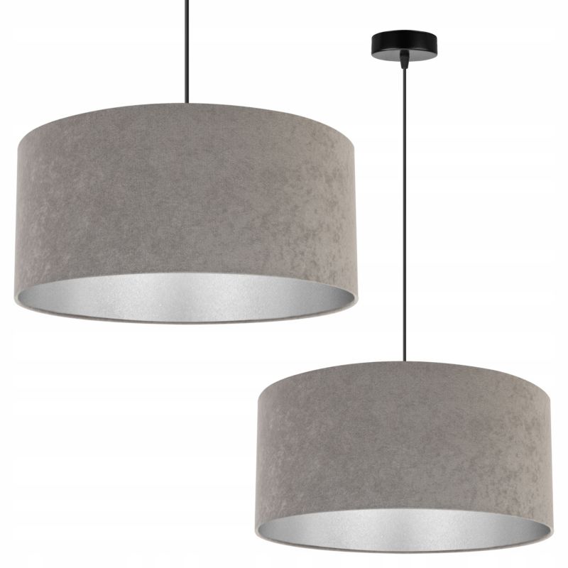 Lampa sufitowa wisząca Light Home LH Mediolan Welur 1x E27 60W zimny szary/srebrny 1szt.