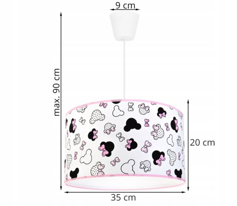 Lampa sufitowa wisząca Light Home LH Minnie dziecięca 1x E27 60W 35cm różowa 1szt.