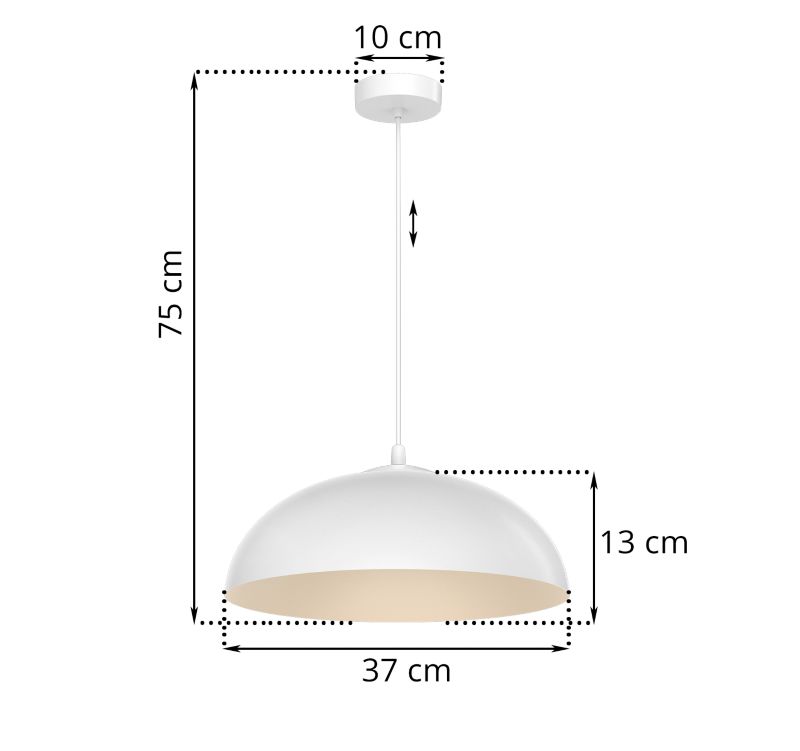 Lampa sufitowa wisząca Light Home LH Misa x E27 biały/kaszmirowy 1szt.