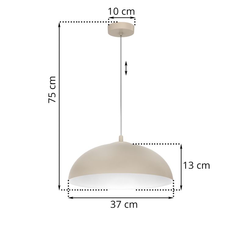 Lampa sufitowa wisząca Light Home LH Misa x E27 kaszmirowy/biały 1szt.