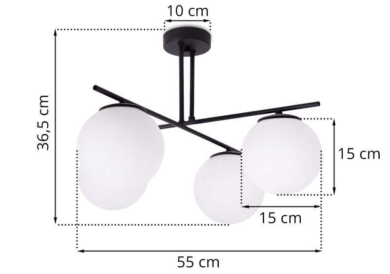 Lampa sufitowa wisząca Light Home LH Modena 4x E14 60W biały 1szt.