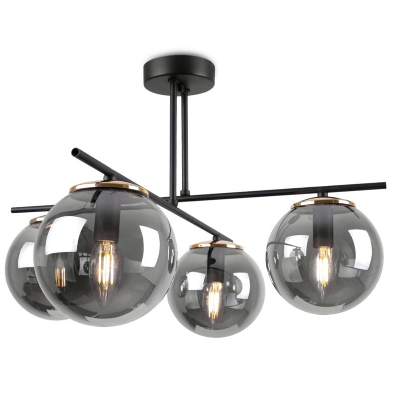 Lampa sufitowa wisząca Light Home LH Modena 4x E14 60W czarny/złoty 1szt.