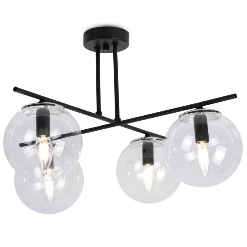 Lampa sufitowa wisząca Light Home LH Modena 4x E14 60W transparentny/srebrny 1szt.