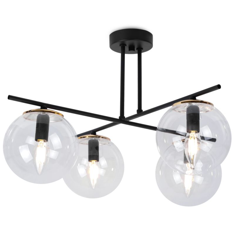 Lampa sufitowa wisząca Light Home LH Modena 4x E14 60W transparentny/złoty 1szt.