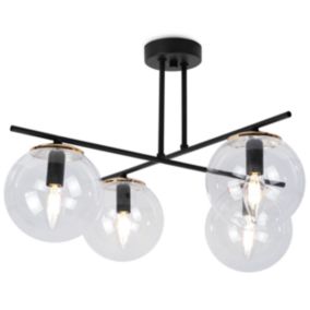 Lampa sufitowa wisząca Light Home LH Modena 4x E14 60W transparentny/złoty 1szt.