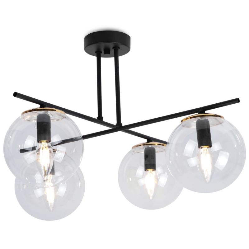 Lampa sufitowa wisząca Light Home LH Modena 4x E14 60W transparentny/złoty 1szt.