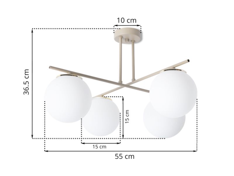 Lampa sufitowa wisząca Light Home LH Modena 4x E14 kaszmirowy/złoty 1szt.