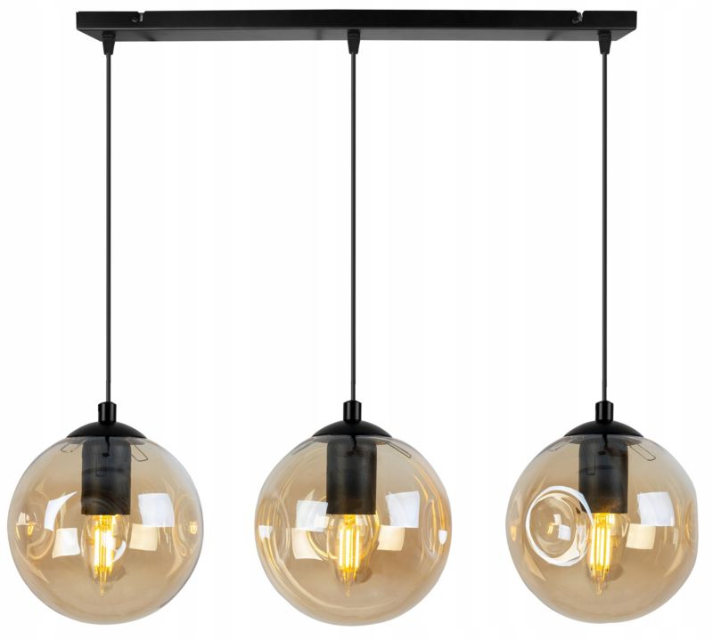 Lampa sufitowa wisząca Light Home LH Monako 3x E27 60W czarny/złoty 1szt.
