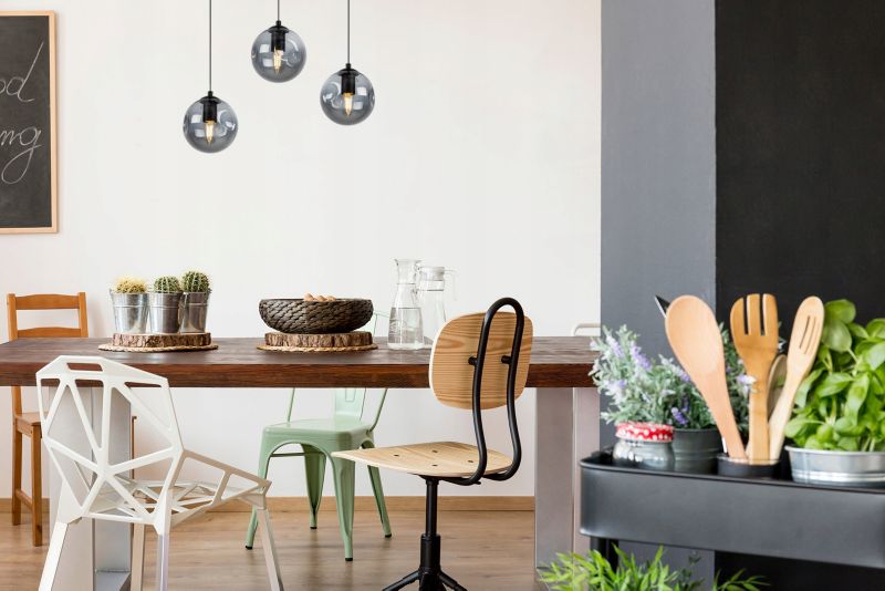Lampa sufitowa wisząca Light Home LH Monako 3x E27 60W czarny/złoty 1szt.