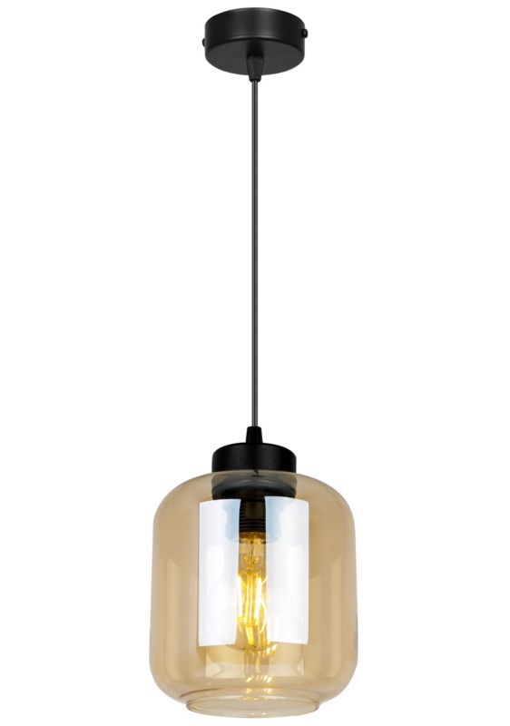 Lampa sufitowa wisząca Light Home LH Novalja 1x E27 60W czarny/miodowy 1szt.