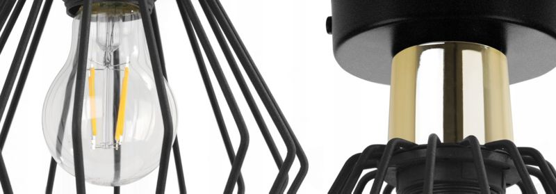 Lampa sufitowa wisząca Light Home LH Nuvola 1x E27 60W czarny/złoty 1szt.