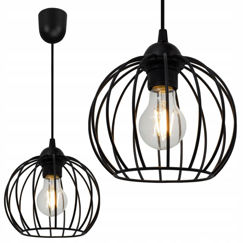 Lampa sufitowa wisząca Light Home LH Nuvola 1x E27 60W kula czarny 1szt.