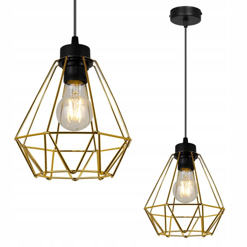 Lampa sufitowa wisząca Light Home LH Nuvola 1x E27 60W metalowy złoty 1szt.