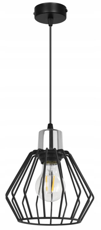 Lampa sufitowa wisząca Light Home LH Nuvola 1x E27 60W podstawa metalowa czarny/srebrny 1szt.