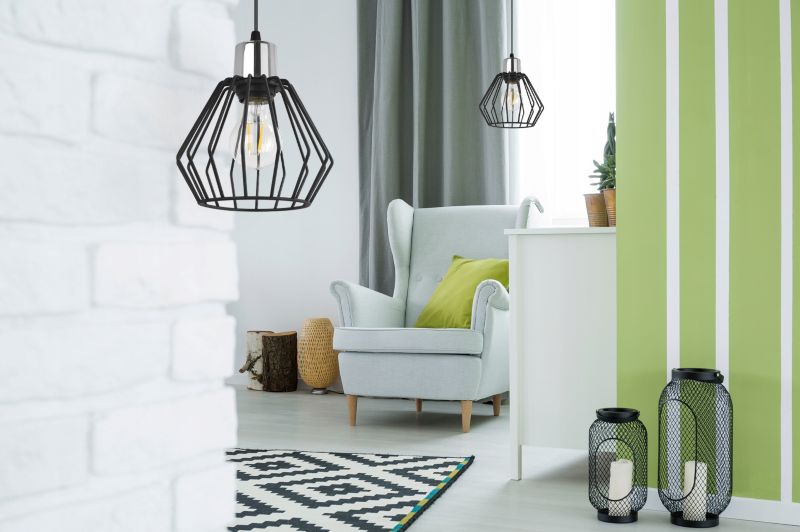Lampa sufitowa wisząca Light Home LH Nuvola 1x E27 60W podstawa metalowa czarny/srebrny 1szt.