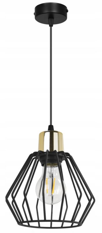 Lampa sufitowa wisząca Light Home LH Nuvola 1x E27 60W podstawa metalowa czarny/złoty 1szt.