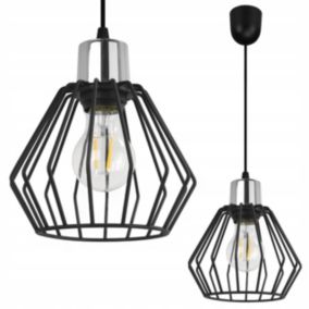 Lampa sufitowa wisząca Light Home LH Nuvola 1x E27 60W podstawa plastikowa czarny/srebrny 1szt.