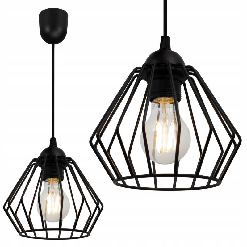 Lampa sufitowa wisząca Light Home LH Nuvola 1x E27 60W retro czarny 1szt.