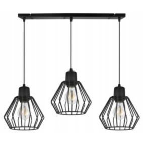 Lampa sufitowa wisząca Light Home LH Nuvola 3x E27 60W czarny 1szt.
