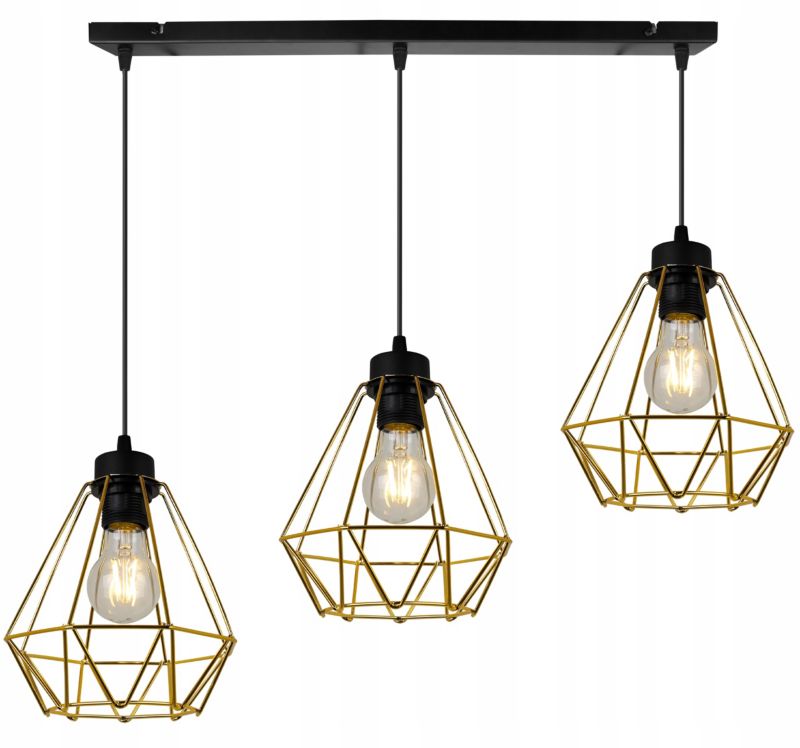 Lampa sufitowa wisząca Light Home LH Nuvola 3x E27 60W metalowy złoty 1szt.